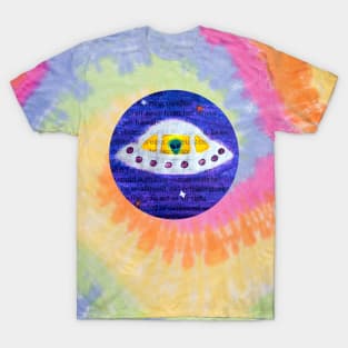 Green Alien in a Flying Saucer T-Shirt